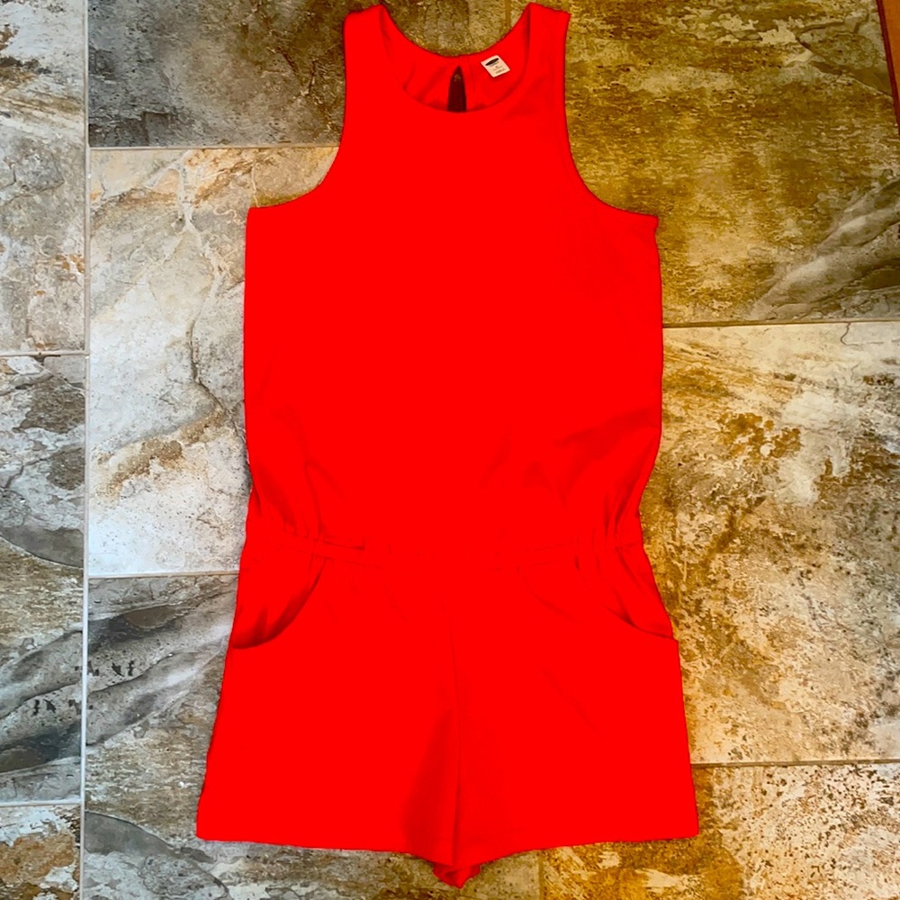 🧡 Adorable Neon Orange Romper NWOT! 🧡